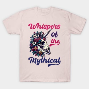 Unicorn skull with flowers T-Shirt